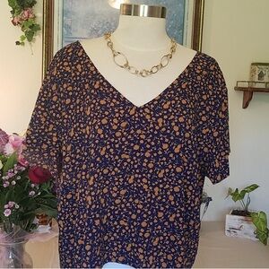 Floral V-Neck Women's Top